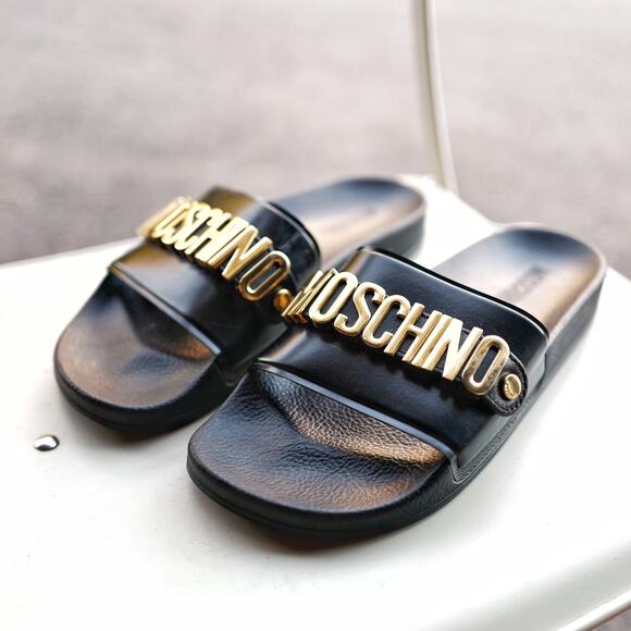 Moschino Black and Gold Sandals - Picture 5 of 16